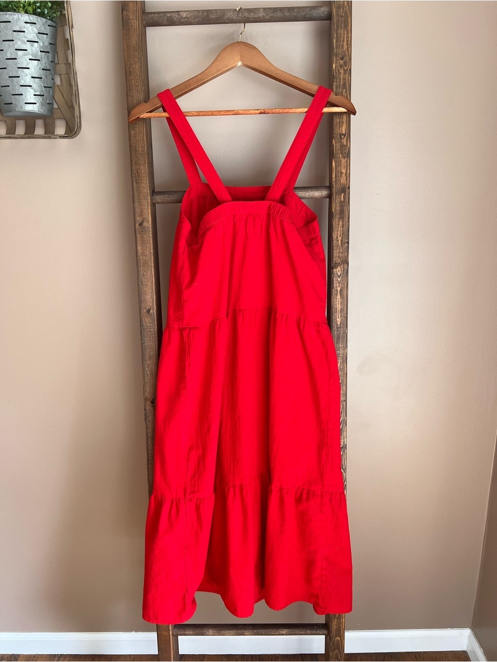 Red Tiered Sundress - Picture 2 of 4